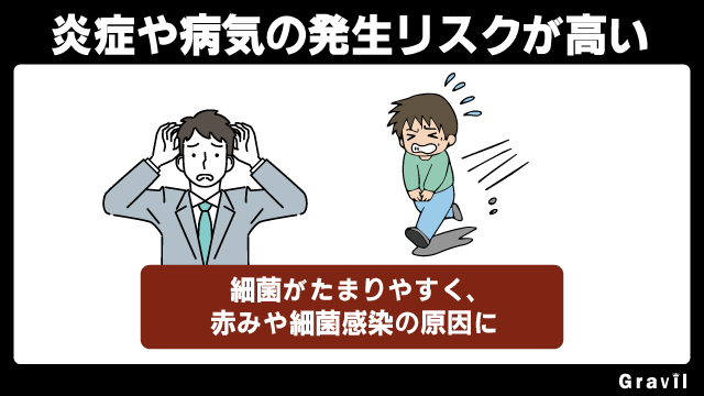 包茎は炎症や病気のリスクが高い